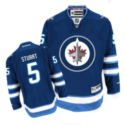 Mark Stuart Winnipeg Jets Reebok Authentic Navy Blue Home Jersey