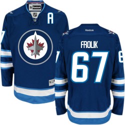 Michael Frolik Winnipeg Jets Reebok Authentic Navy Blue Home Jersey