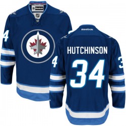 Michael Hutchinson Winnipeg Jets Reebok Authentic Navy Blue Home Jersey