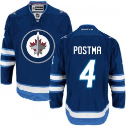 Paul Postma Winnipeg Jets Reebok Authentic Navy Blue Home Jersey