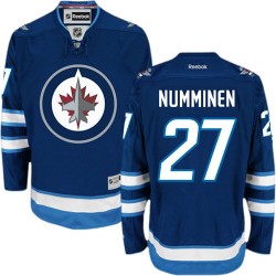 Teppo Numminen Winnipeg Jets Reebok Premier Navy Blue Home Jersey