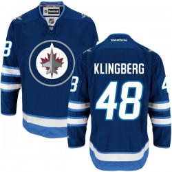Carl Klingberg Winnipeg Jets Reebok Authentic Navy Blue Home Jersey