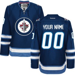 Reebok Winnipeg Jets Women's Customized Premier Navy Blue Home Jersey