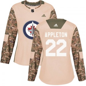 Women's Mason Appleton Winnipeg Jets Adidas Authentic Camo Veterans Day Practice Jersey