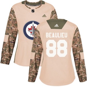 Women's Nathan Beaulieu Winnipeg Jets Adidas Authentic Camo Veterans Day Practice Jersey