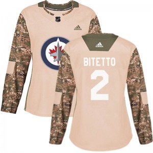 Women's Anthony Bitetto Winnipeg Jets Adidas Authentic Camo Veterans Day Practice Jersey