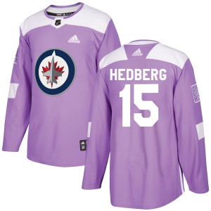 Anders Hedberg Winnipeg Jets Adidas Authentic Purple Fights Cancer Practice Jersey