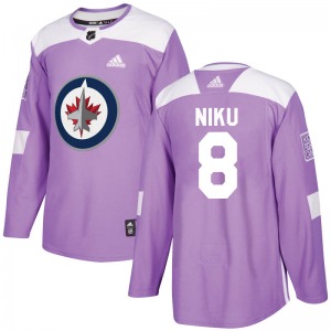 Sami Niku Winnipeg Jets Adidas Authentic Purple Fights Cancer Practice Jersey