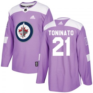 Dominic Toninato Winnipeg Jets Adidas Authentic Purple Fights Cancer Practice Jersey