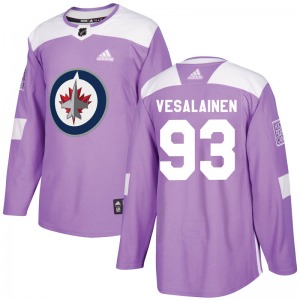 Kristian Vesalainen Winnipeg Jets Adidas Authentic Purple Fights Cancer Practice Jersey