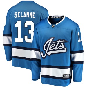 Teemu Selanne Winnipeg Jets Fanatics Branded Breakaway Blue Alternate Jersey