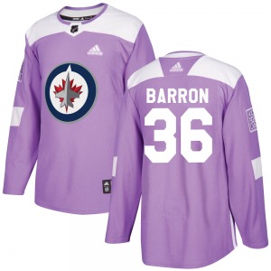 Youth Morgan Barron Winnipeg Jets Adidas Authentic Purple Fights Cancer Practice Jersey