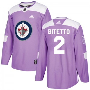 Youth Anthony Bitetto Winnipeg Jets Adidas Authentic Purple Fights Cancer Practice Jersey