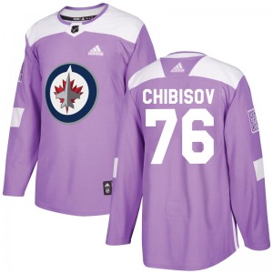 Youth Andrei Chibisov Winnipeg Jets Adidas Authentic Purple Fights Cancer Practice Jersey