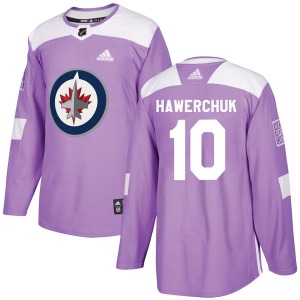 Youth Dale Hawerchuk Winnipeg Jets Adidas Authentic Purple Fights Cancer Practice Jersey