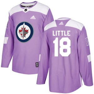 Youth Bryan Little Winnipeg Jets Adidas Authentic Purple Fights Cancer Practice Jersey