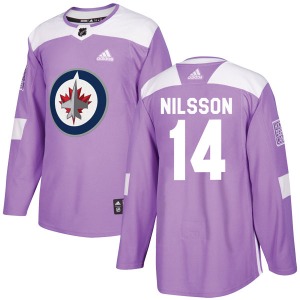 Youth Ulf Nilsson Winnipeg Jets Adidas Authentic Purple Fights Cancer Practice Jersey