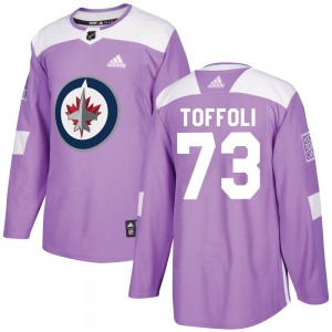 Youth Tyler Toffoli Winnipeg Jets Adidas Authentic Purple Fights Cancer Practice Jersey