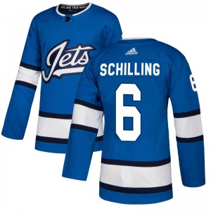 Cameron Schilling Winnipeg Jets Adidas Authentic Blue Alternate Jersey