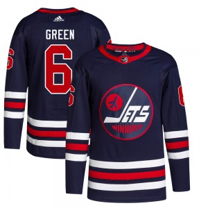 Youth Ted Green Winnipeg Jets Adidas Authentic Green Navy 2021/22 Alternate Primegreen Pro Jersey