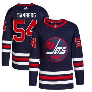 Youth Dylan Samberg Winnipeg Jets Adidas Authentic Navy 2021/22 Alternate Primegreen Pro Jersey