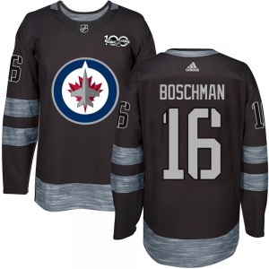 Youth Laurie Boschman Winnipeg Jets Authentic Black 1917-2017 100th Anniversary Jersey