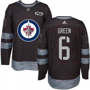 Youth Ted Green Winnipeg Jets Authentic Green Black 1917-2017 100th Anniversary Jersey