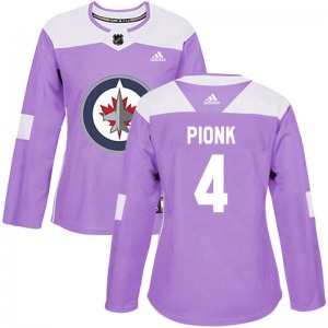 Women's Neal Pionk Winnipeg Jets Adidas Authentic Purple Fights Cancer Practice Jersey