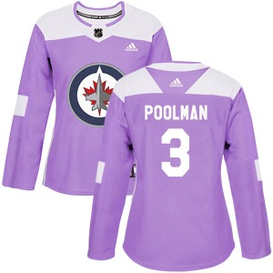 Women's Tucker Poolman Winnipeg Jets Adidas Authentic Purple Fights Cancer Practice Jersey