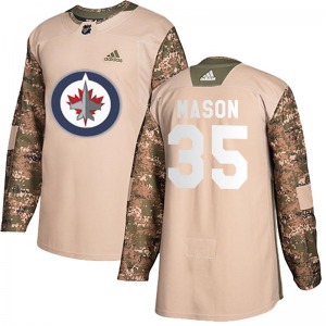 Youth Steve Mason Winnipeg Jets Adidas Authentic Camo Veterans Day Practice Jersey