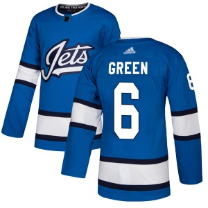 Youth Ted Green Winnipeg Jets Adidas Authentic Blue Alternate Jersey