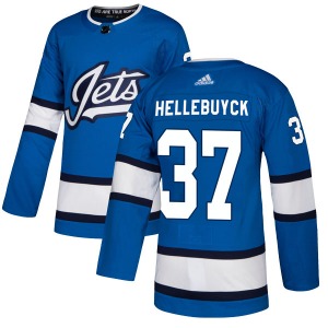 Youth Connor Hellebuyck Winnipeg Jets Adidas Authentic Blue Alternate Jersey