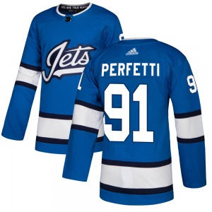 Youth Cole Perfetti Winnipeg Jets Adidas Authentic Blue Alternate Jersey