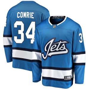 Youth Eric Comrie Winnipeg Jets Fanatics Branded Breakaway Blue ized Alternate Jersey
