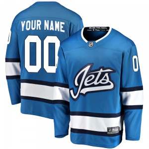 Youth Custom Winnipeg Jets Fanatics Branded Breakaway Blue Custom Alternate Jersey