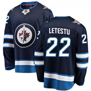 Youth Mark Letestu Winnipeg Jets Fanatics Branded Breakaway Blue Home Jersey