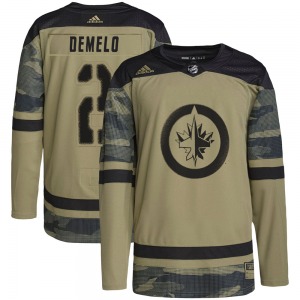 Youth Dylan DeMelo Winnipeg Jets Adidas Authentic Camo Military Appreciation Practice Jersey