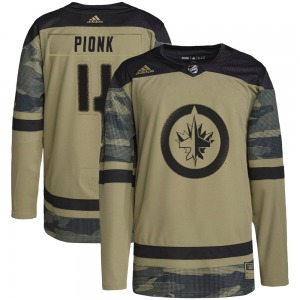 Youth Neal Pionk Winnipeg Jets Adidas Authentic Camo Military Appreciation Practice Jersey