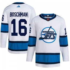 Youth Laurie Boschman Winnipeg Jets Adidas Authentic White Reverse Retro 2.0 Jersey