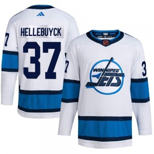 Youth Connor Hellebuyck Winnipeg Jets Adidas Authentic White Reverse Retro 2.0 Jersey