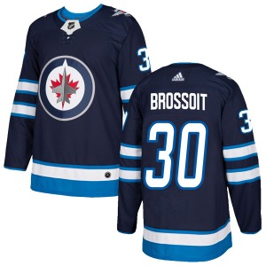 Youth Laurent Brossoit Winnipeg Jets Adidas Authentic Navy Home Jersey