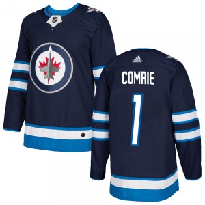 Youth Eric Comrie Winnipeg Jets Adidas Authentic Navy Home Jersey