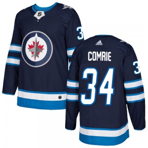 Youth Eric Comrie Winnipeg Jets Adidas Authentic Navy ized Home Jersey