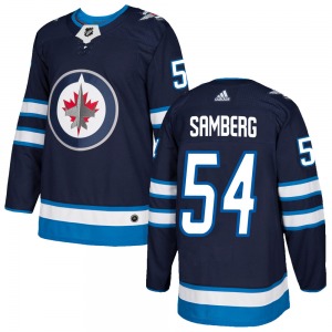 Youth Dylan Samberg Winnipeg Jets Adidas Authentic Navy Home Jersey