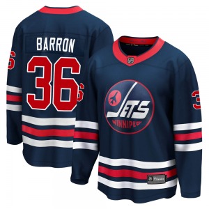Youth Morgan Barron Winnipeg Jets Fanatics Branded Premier Navy 2021/22 Alternate Breakaway Player Jersey