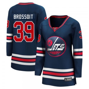 Women's Laurent Brossoit Winnipeg Jets Fanatics Branded Premier Navy 2021/22 Alternate Breakaway Player Jersey