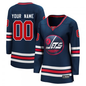 Women's Custom Winnipeg Jets Fanatics Branded Premier Navy Custom 2021/22 Alternate Breakaway Player Jersey
