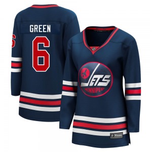 Women's Ted Green Winnipeg Jets Fanatics Branded Premier Green Navy 2021/22 Alternate Breakaway Player Jersey