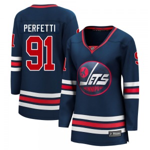 Women's Cole Perfetti Winnipeg Jets Fanatics Branded Premier Navy 2021/22 Alternate Breakaway Player Jersey