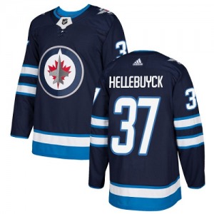 Youth Connor Hellebuyck Winnipeg Jets Adidas Authentic Navy Blue Home Jersey